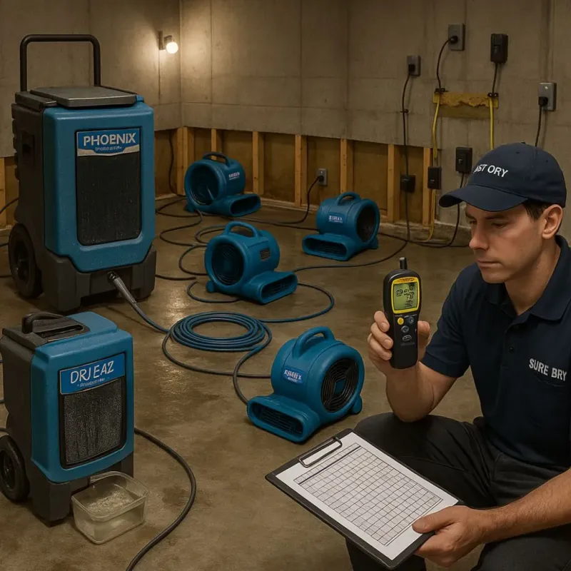 Structural Drying and Dehumidification process in Garden Grove, CA